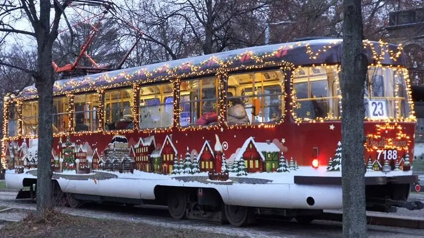 Tranvía especial durante la Navidad