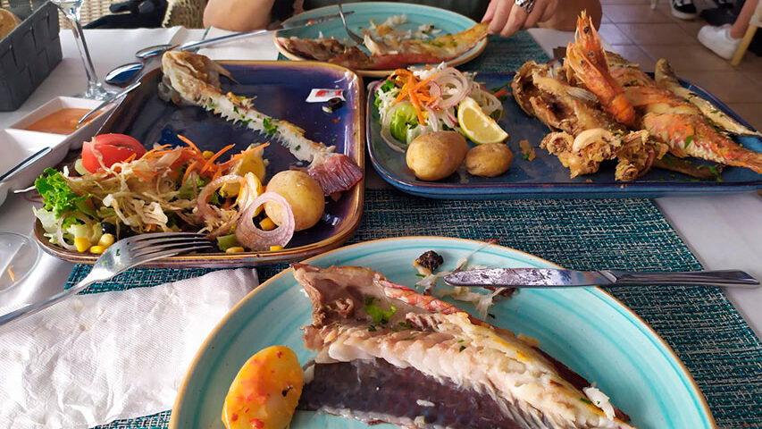 Platos de pescado fresco