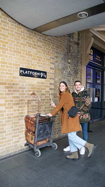 Foto en el andén de la pelicula Harry Potter
