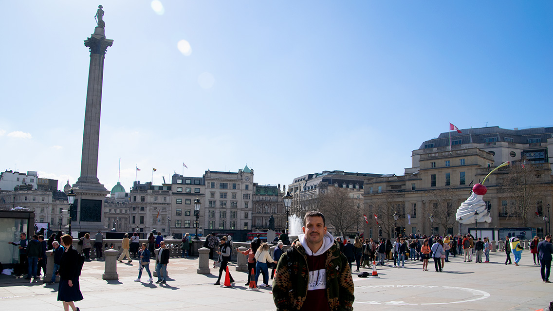 Hombre en Trafalgar Square