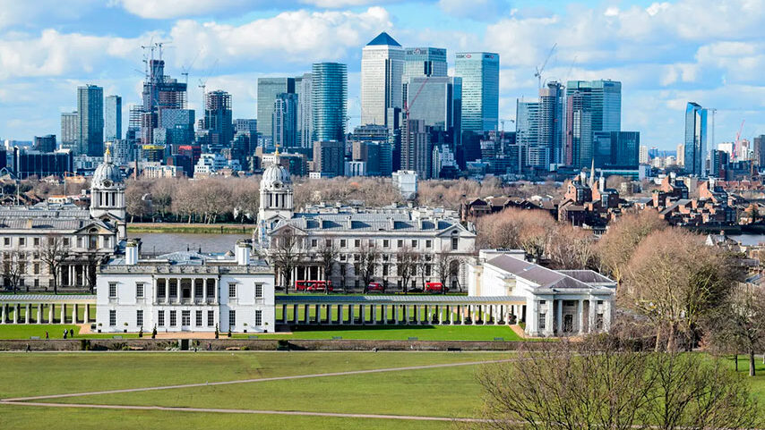 Skyline desde el Observatorio de Greenwich