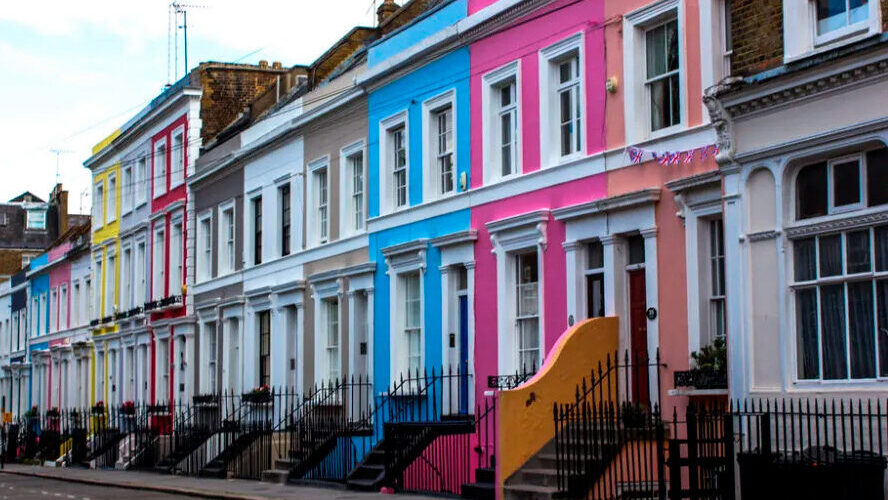 Casas de colores de Notting Hill