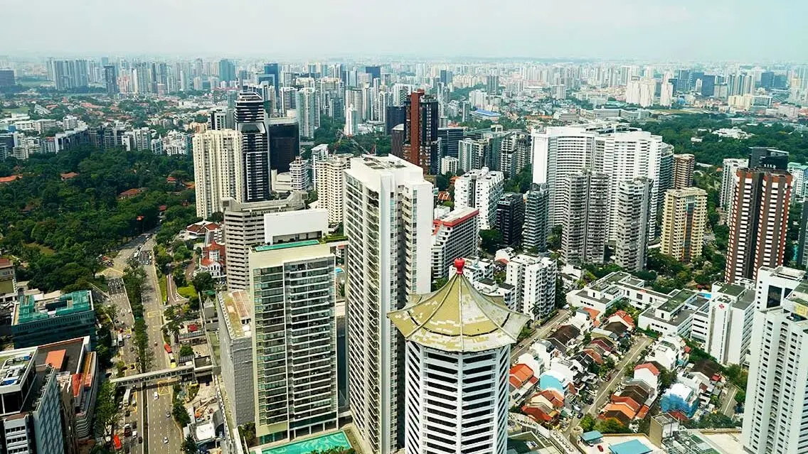 Vista aérea de Orchard Road