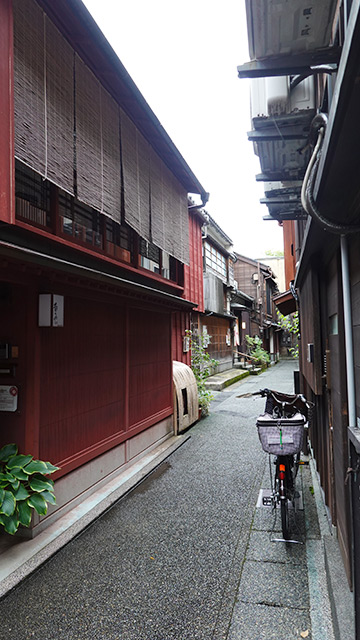 Distrito Higashi con sus casas de madera roja