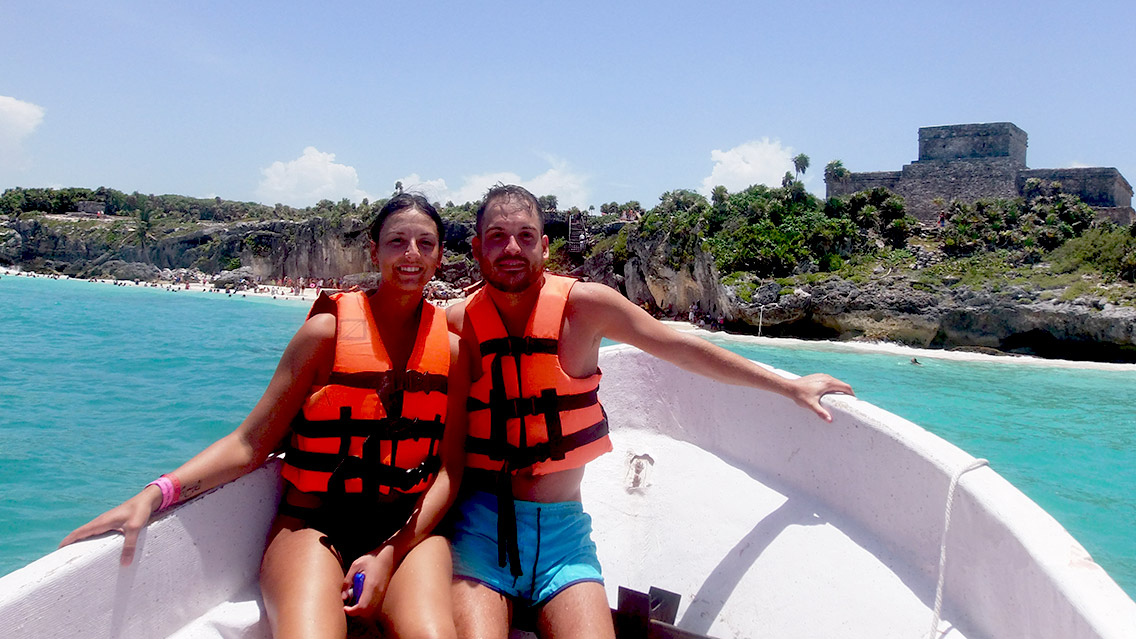 ruta por riviera maya en 7 dias lancha en el mar