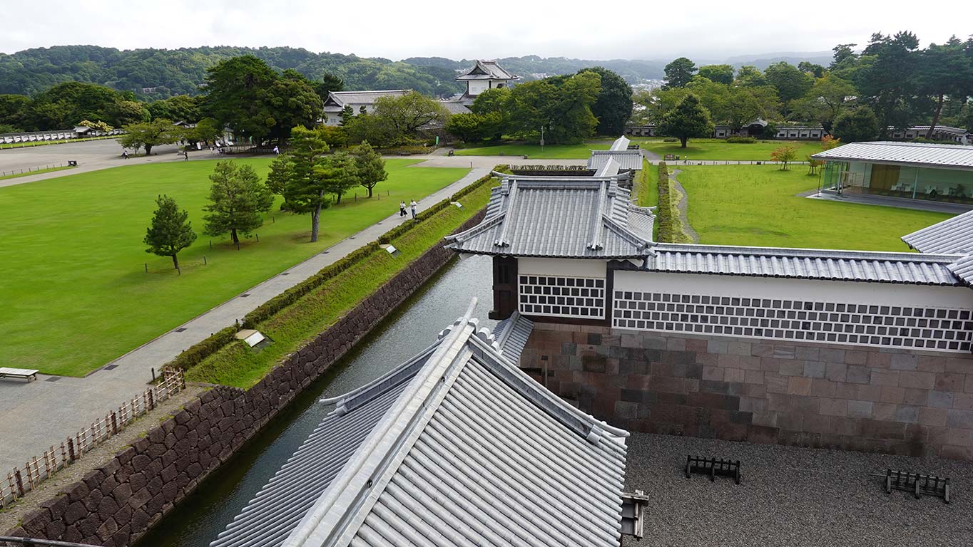 Vistas panorámicas desde el castillo de Kanazawa