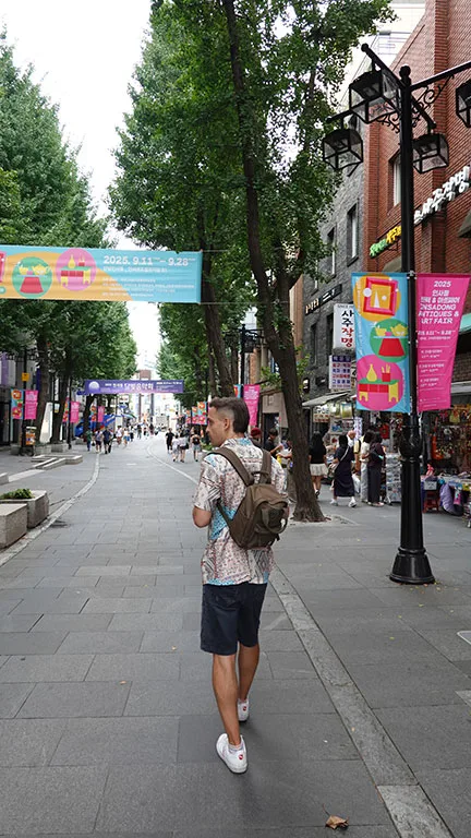 Calle de tiendas en Insadong