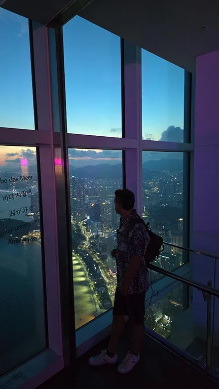 Mirador al atardeceder de Busan