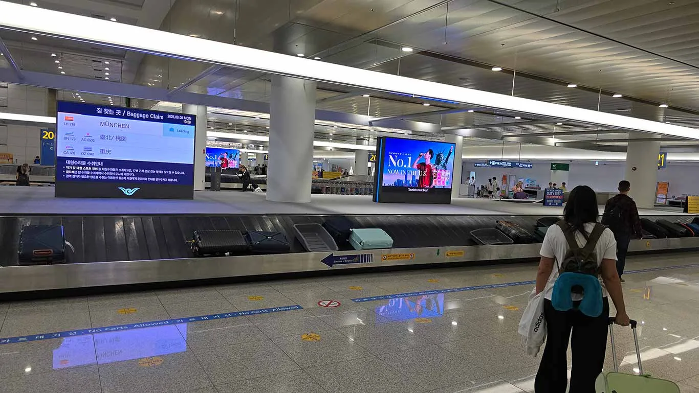 Recogida de maleras en el aeropuerto de Seúl