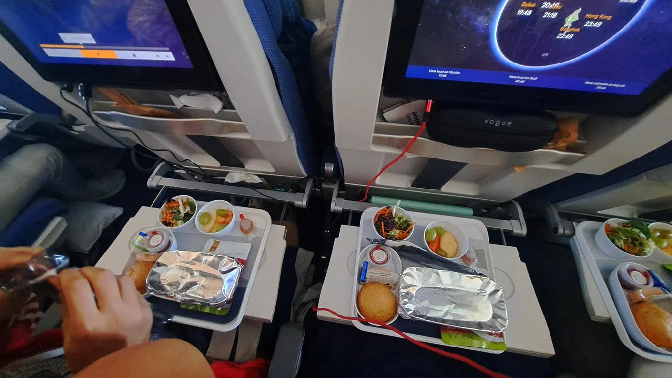 Comida del avión Lufhtansa