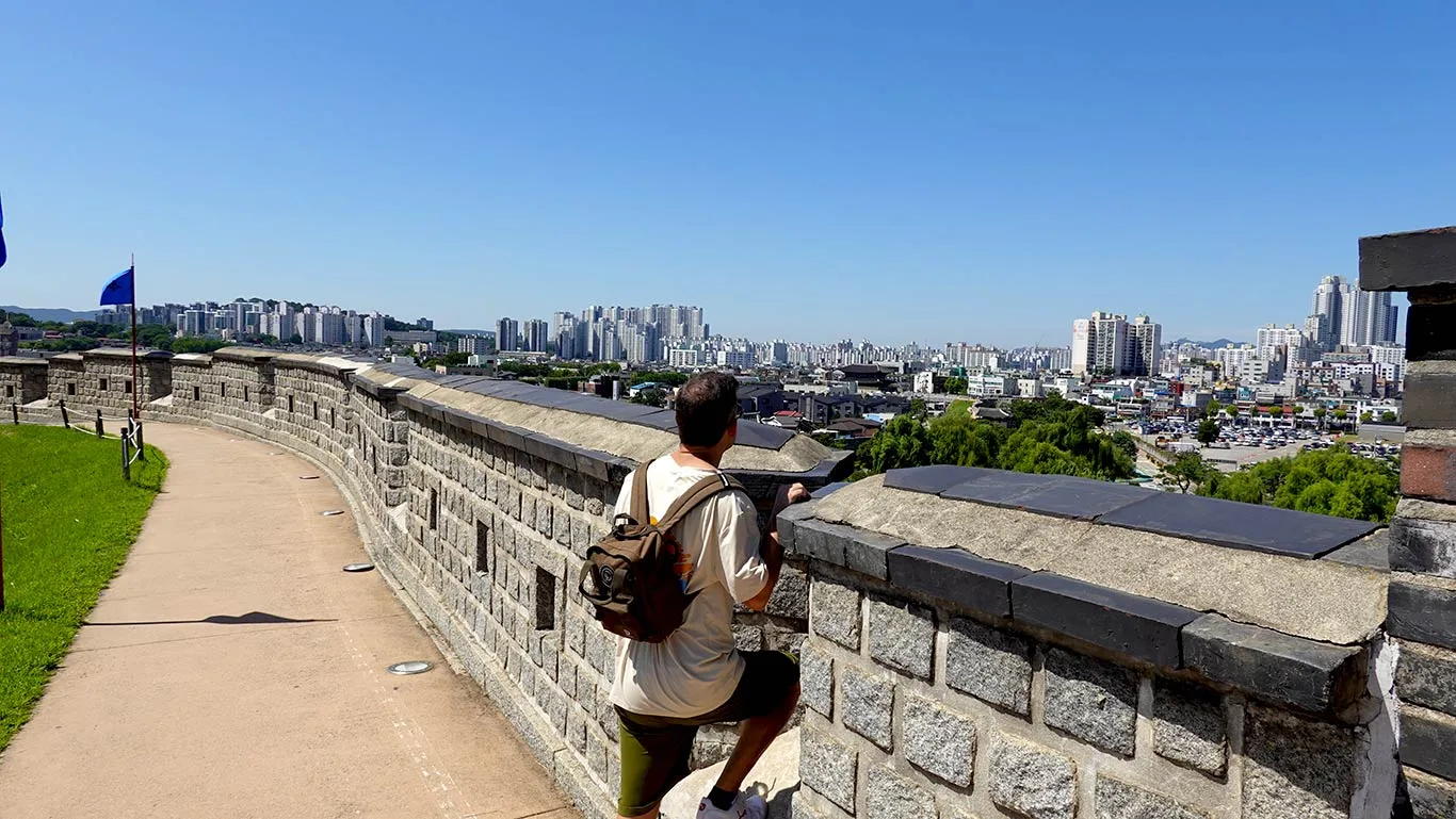 Dónde alojarse en Suwon. Vistas desde la Fortaleza Hwaseong
